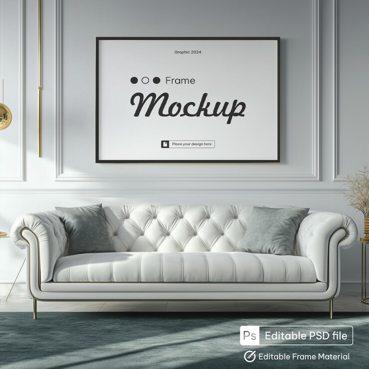 Modelo de marco de pintura y cartel