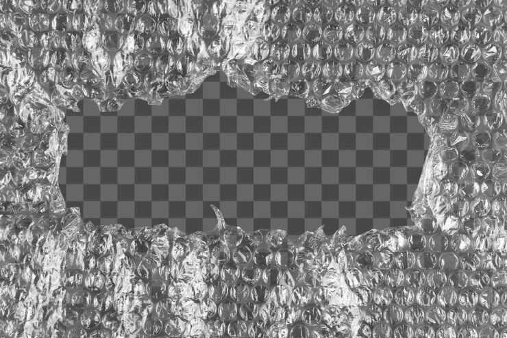 PSD modelo de marco png textura de envoltura de burbuja diseño transparente