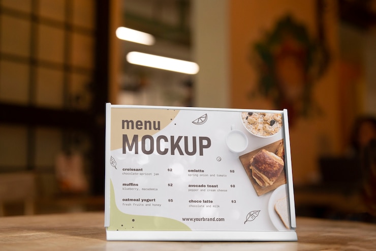 PSD modelo de menú en la cafetería