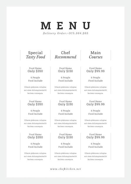 Modelo de menú de restaurante 2 A4 Página 2