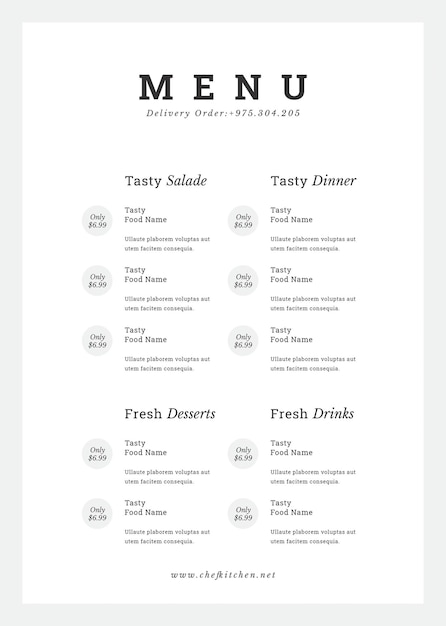 Modelo de menú de restaurante 2 A4 Página 3