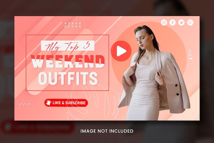 PSD modelo de miniatura de la moda en youtube