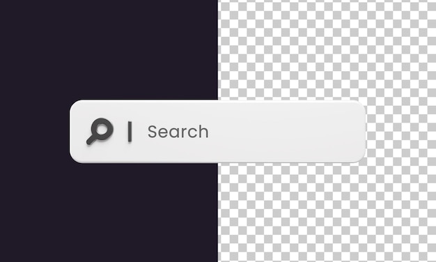 PSD modelo minimalista de barra de pesquisa em renderização 3d