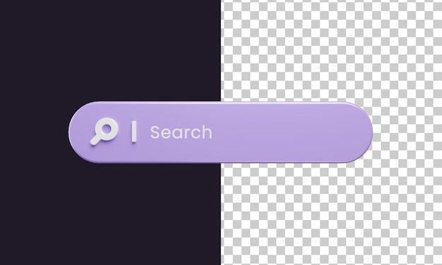 PSD modelo minimalista de barra de pesquisa em renderização 3d