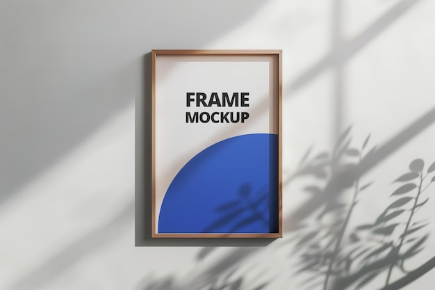 Modelo mínimo de marco de cartel de imágenes de madera
