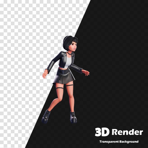 un modelo de un modelo 3D con un modelo de una chica en él