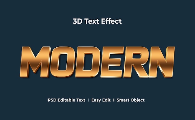 Modelo moderno de maquete de efeito de texto 3d