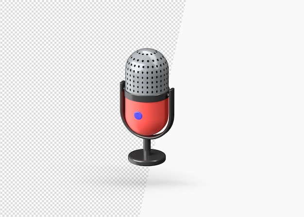 PSD modelo moderno de microfone realista com renderização 3d