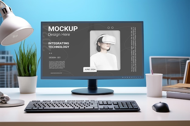 PSD modelo de monitor en el escritorio