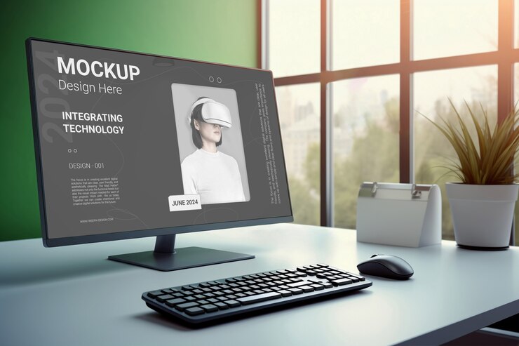 PSD modelo de monitor en el escritorio