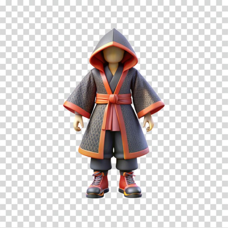 PSD modelo de monje de dibujos animados en 3d