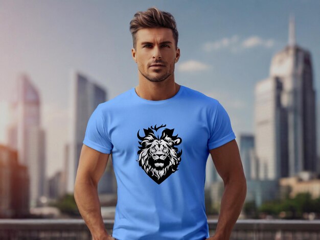 PSD un modelo muy guapo de camiseta.