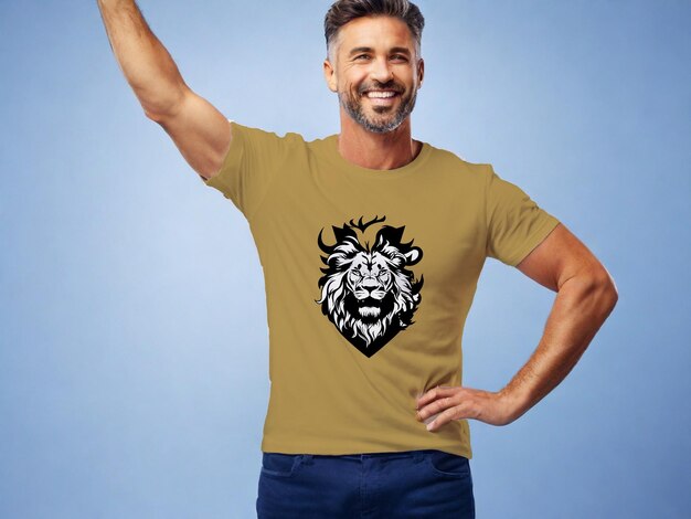 PSD un modelo muy guapo de camiseta.