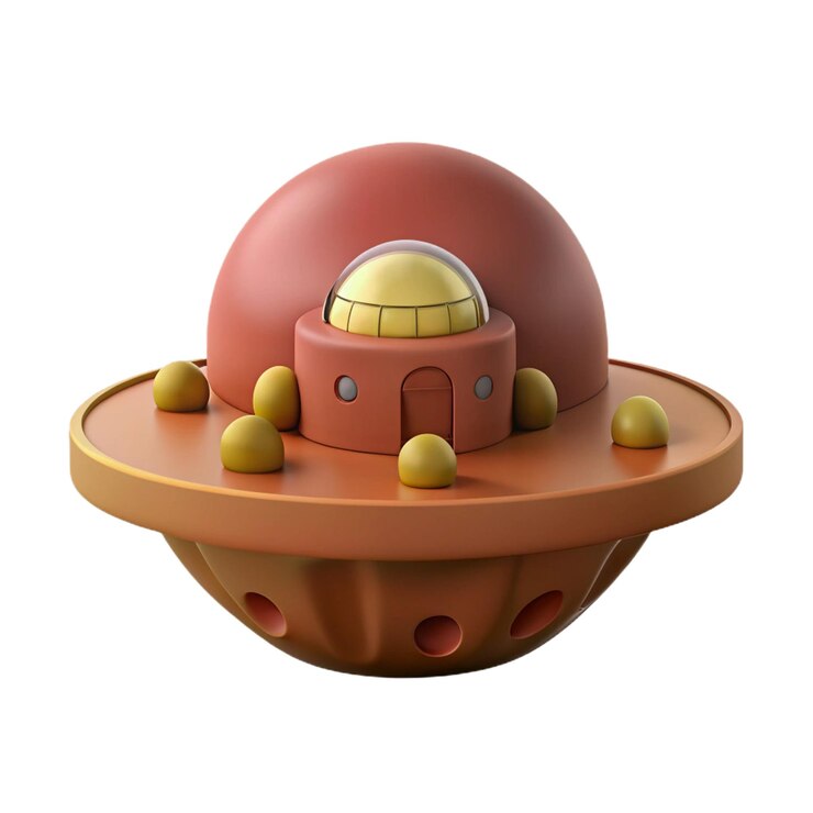 PSD un modelo de una nave espacial con una casa en la parte superior