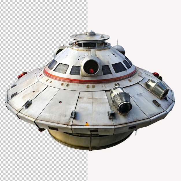 PSD un modelo de una nave espacial con una franja roja en ella