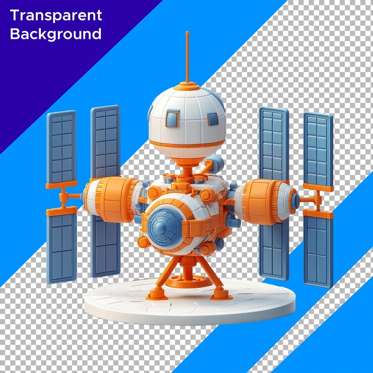 PSD modelo de nave espacial futurista con fondo transparente