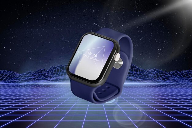 Modelo de pantalla de reloj inteligente dispositivo digital psd