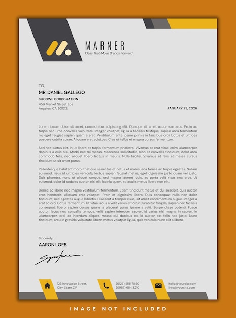 Modelo de papel de carta corporativo de la empresa