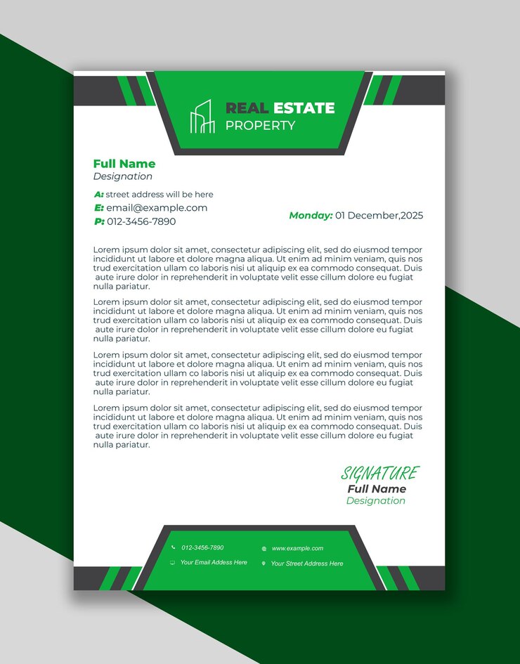 PSD modelo de papel de carta y diseño de modelo de papel de letra del proyecto