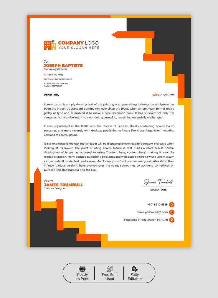 PSD modelo de papel de carta de negocios y corporativo moderno de psd