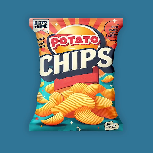 Modelo de paquete de papas fritas en formato PSD