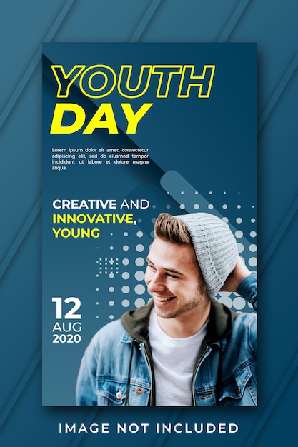 PSD modelo para o dia da juventude para publicação social