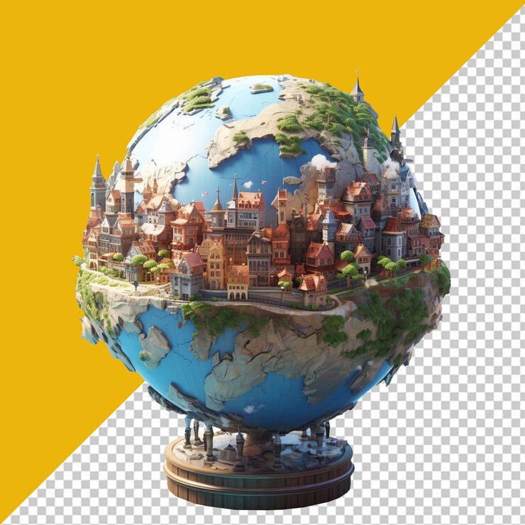 modelo PD de un globo con una imagen con fondo transparente