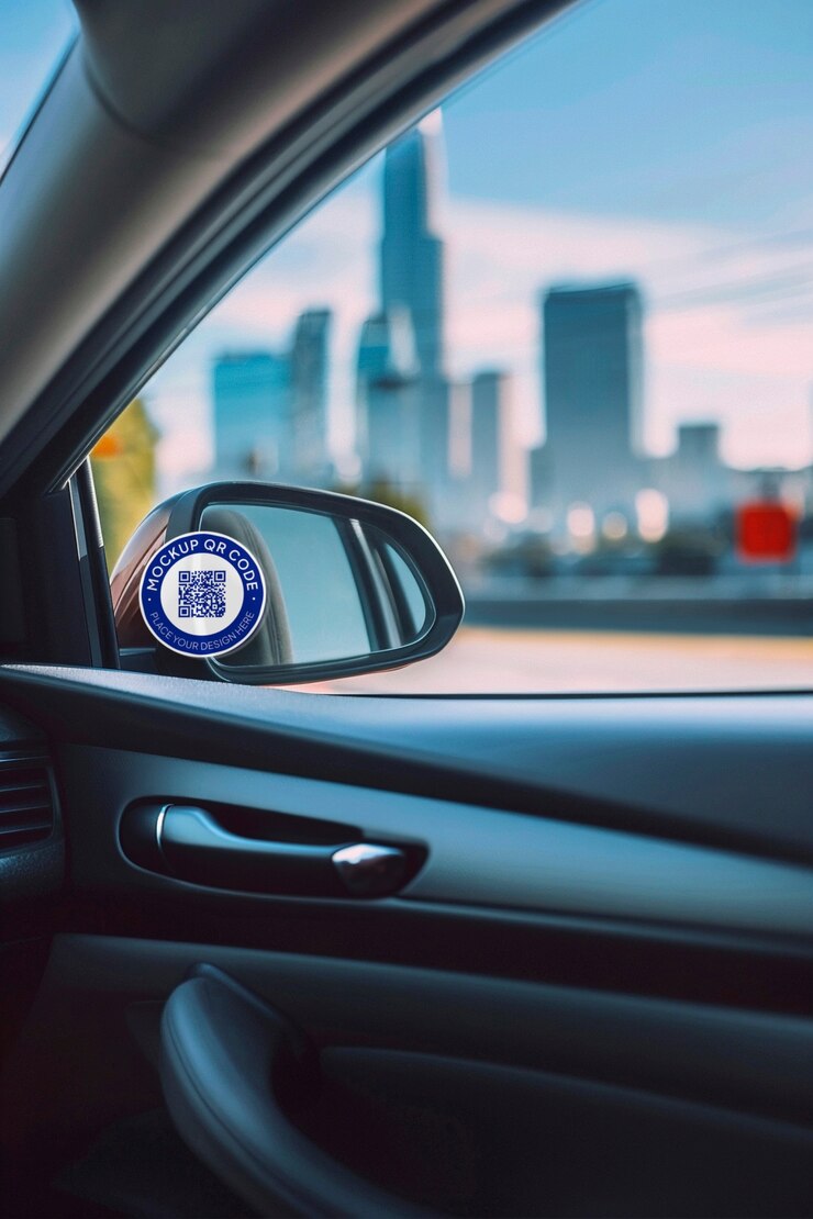 PSD modelo de pegatina de código qr para ventanas de automóviles