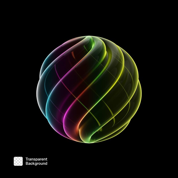 PSD modelo png de forma abstrata neon 3d