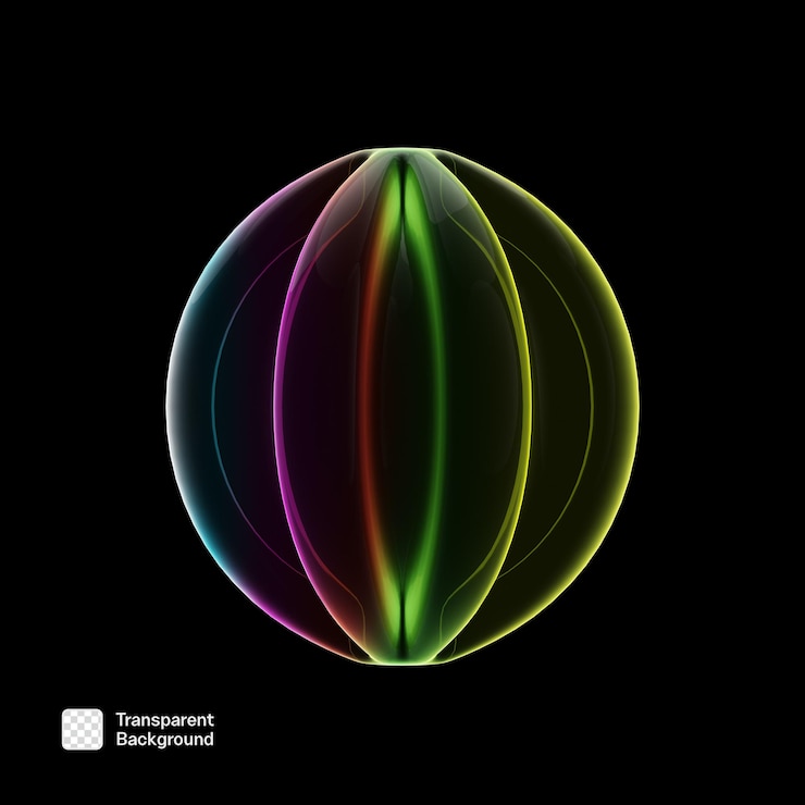 PSD modelo png de forma abstrata neon 3d