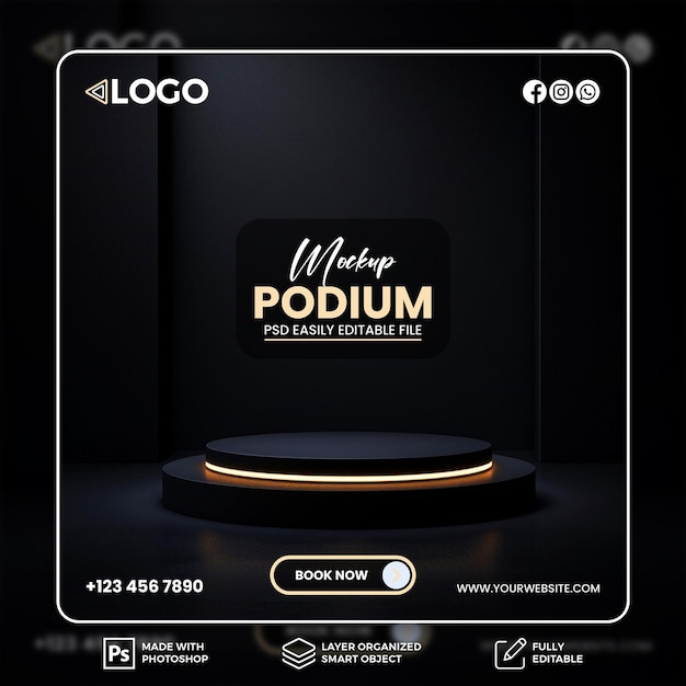 Modelo de podio de oro negro