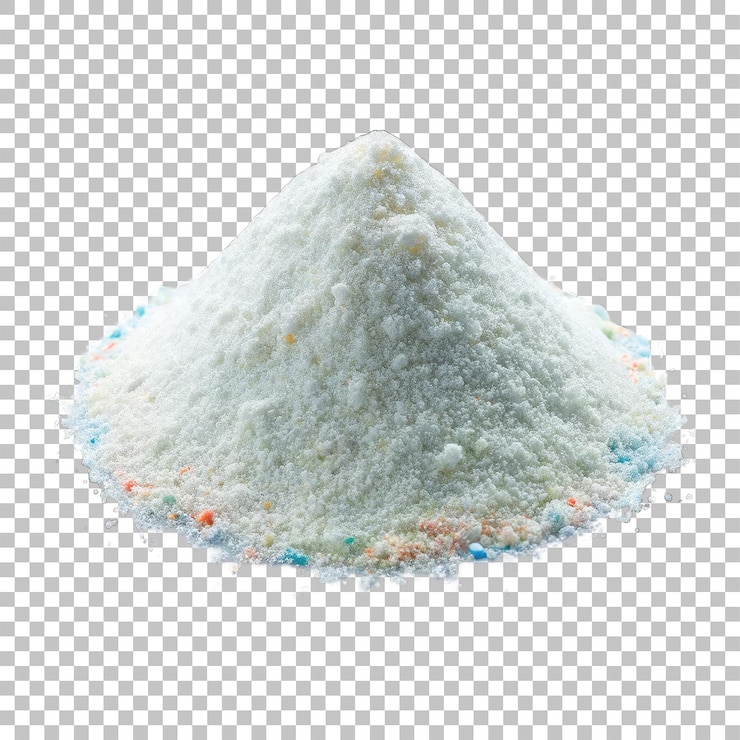 PSD modelo de polvo de detergente png aislado sobre un fondo transparente