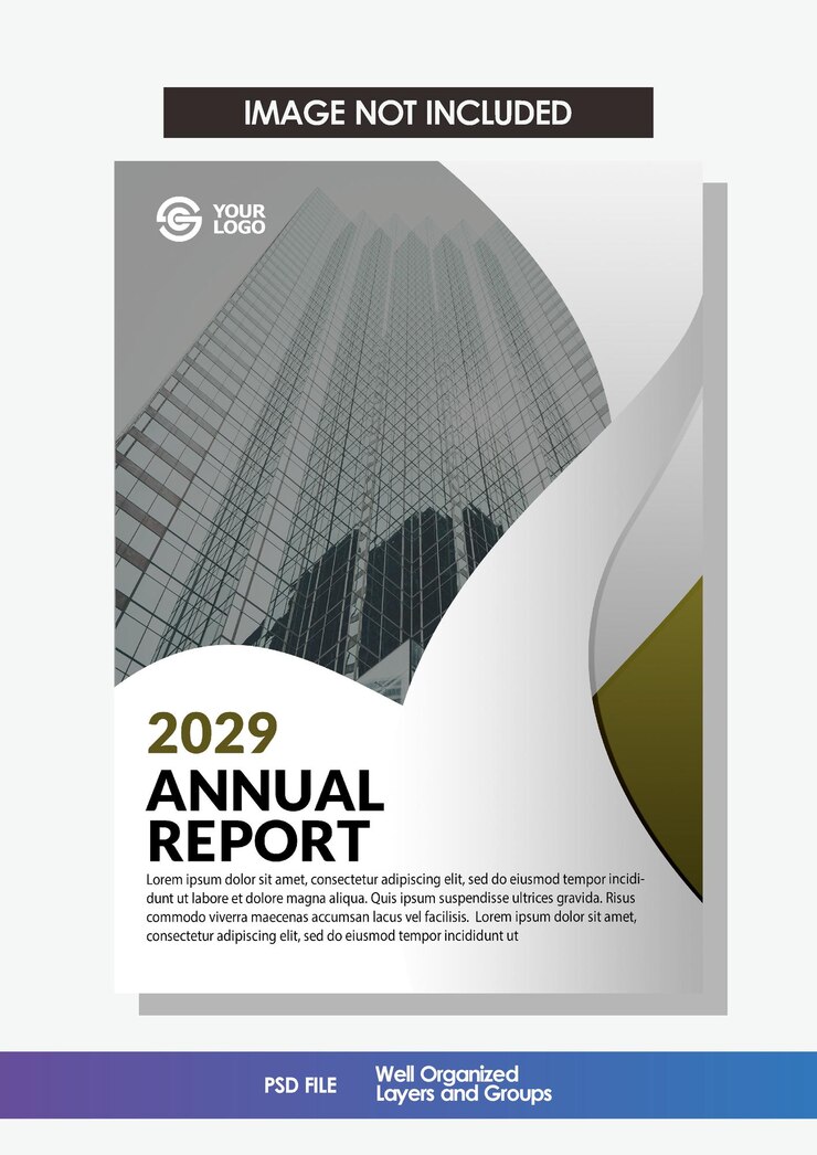 PSD modelo de portada del informe anual con diseño moderno