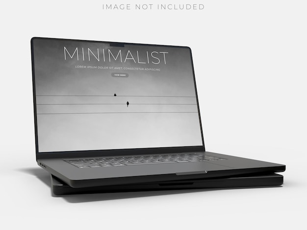 Modelo de portátil moderno con pantalla blanca vacía plantilla de dispositivo digital para presentación marca identidad corporativa anuncios de marketing digital promoción de negocios sitio web de negocios globales aplicación de banner