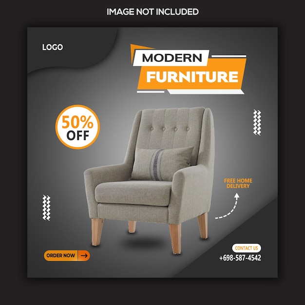 Modelo de póster de muebles modernos para las redes sociales