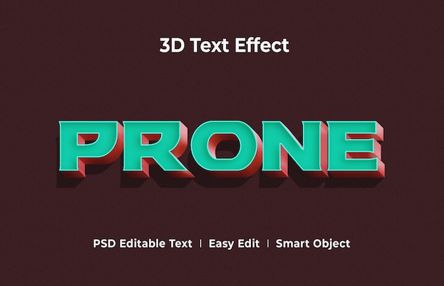 Modelo Premium de Maquete de Efeito de Estilo de Texto 3D Propenso