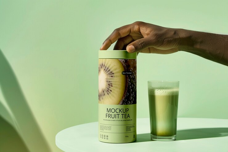 PSD modelo de producto de té matcha