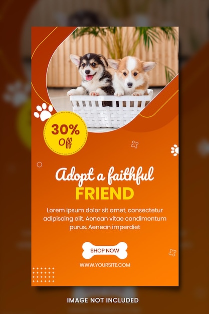 PSD modelo promocional de banner de loja de animais