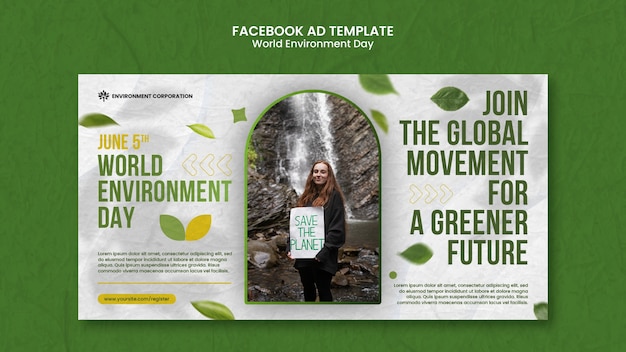 PSD modelo promocional de mídia social para celebração do dia mundial do meio ambiente