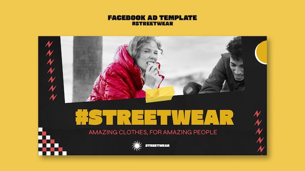 Modelo promocional de mídia social para compras de moda streetwear