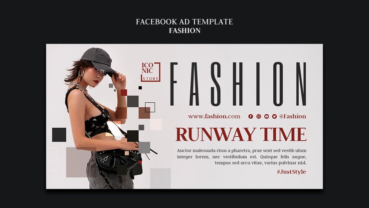 PSD modelo promocional de mídia social para loja de moda