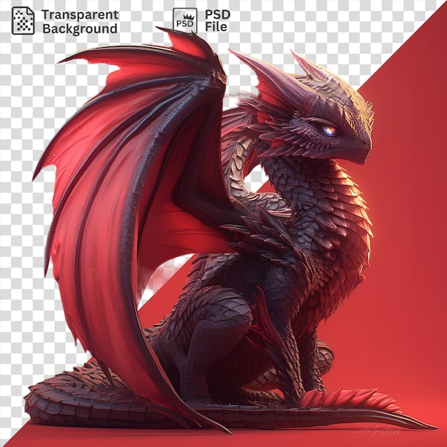 PSD modelo psd 3d de una criatura mitológica con escamas que se asemejan a un dragón