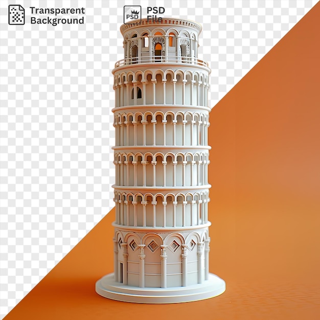 PSD modelo psd 3d de la torre de pisa por la noche