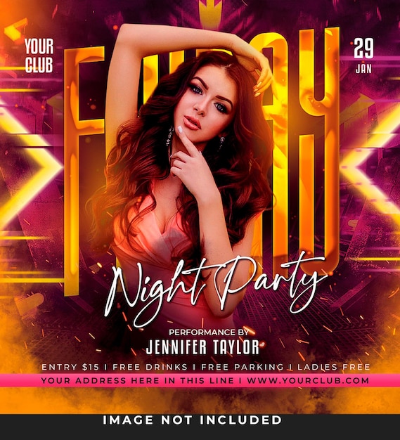 Modelo PSD da Festa da Noite de Sexta-feira
