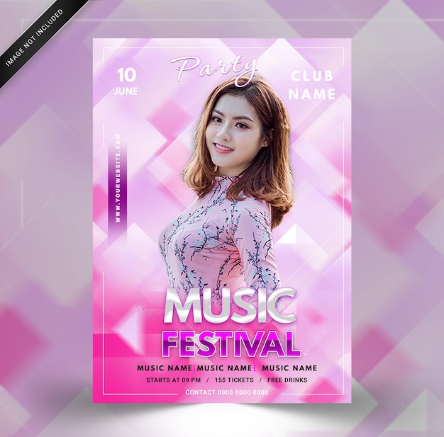 Modelo psd de cartaz de festival de música