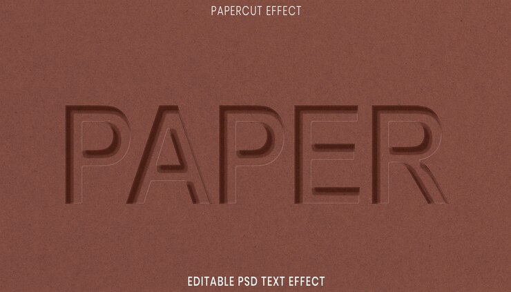 PSD modelo psd de corte de papel editável em preto