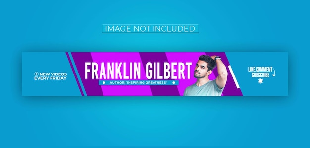 Modelo psd de design de capa de banner do YouTube