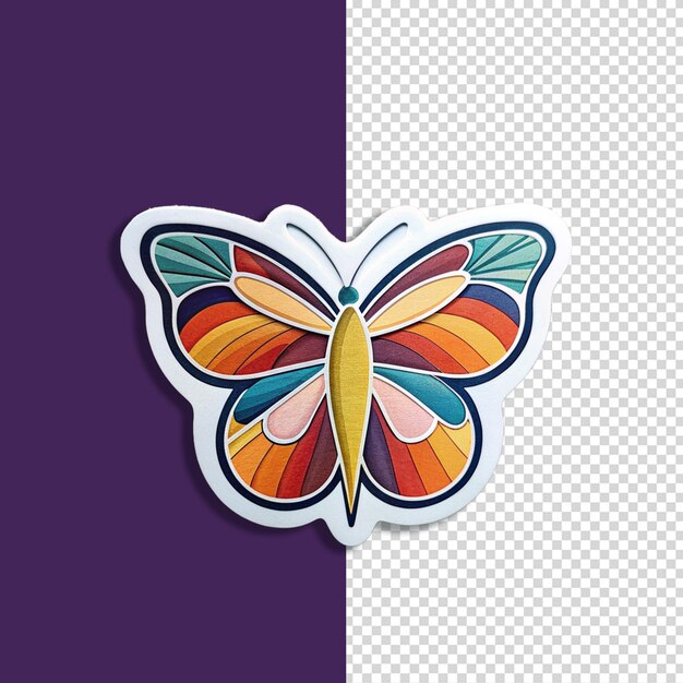 PSD modelo psd de design de etiqueta de borboleta colorida