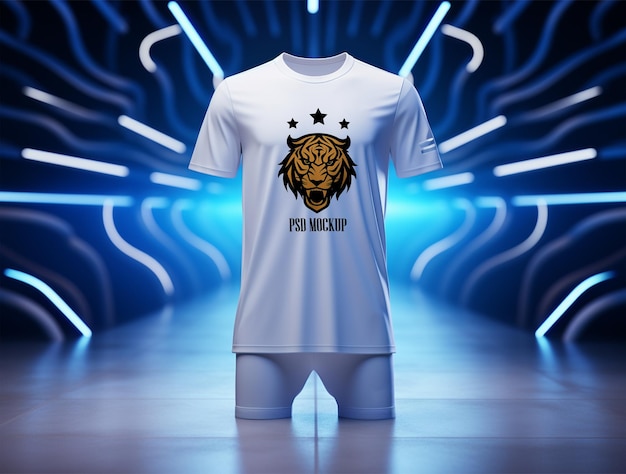 Modelo psd de design de maquete de camiseta 3d