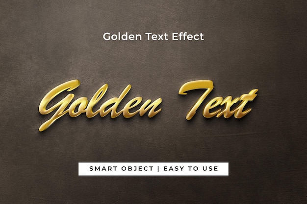 Modelo psd de efeito de texto dourado 3D editável